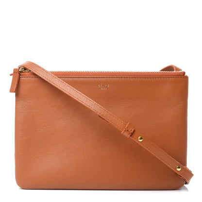 Celine Lambskin Small Trio Crossbody Bag Tawny 1 of 13