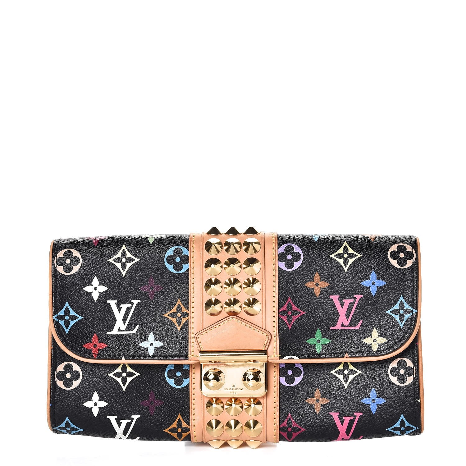 Louis Vuitton Monogram Multicolor Courtney Clutch Black 1 of 7