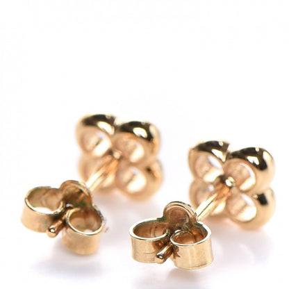 Louis Vuitton Brass Flower Full Stud Earrings Gold 3 of 4