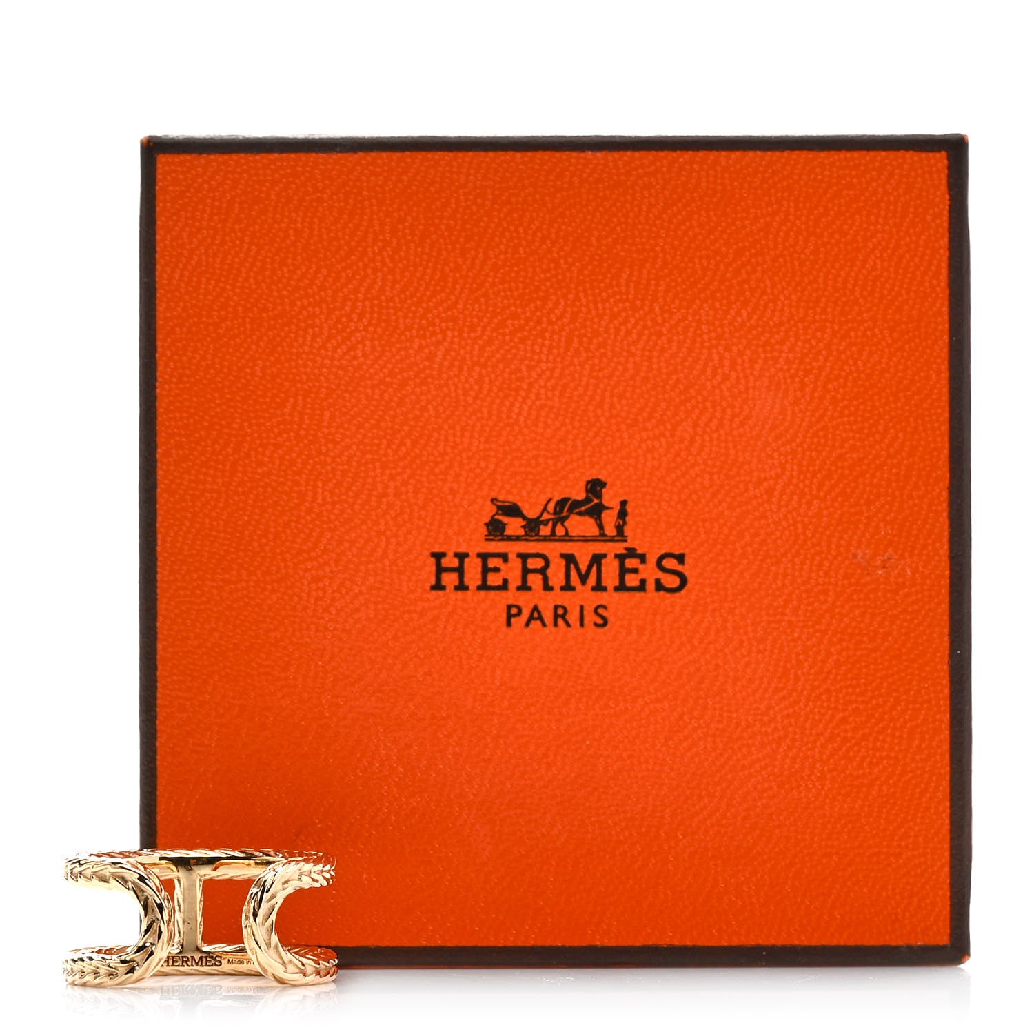 Hermes 18K Yellow Gold PM Chain d'Ancre Danae Ring 50 5.25 6 of 6