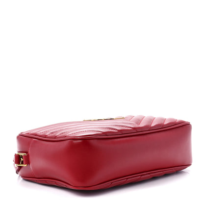 Saint Laurent Calfskin Matelasse Monogram Lou Camera Bag Red 4 of 11