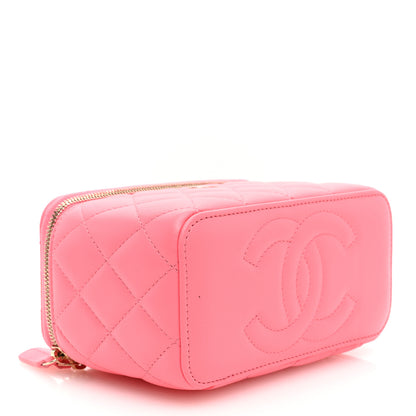 Chanel Lambskin Quilted Small Vanity Case With Chain Pink 4 of 11