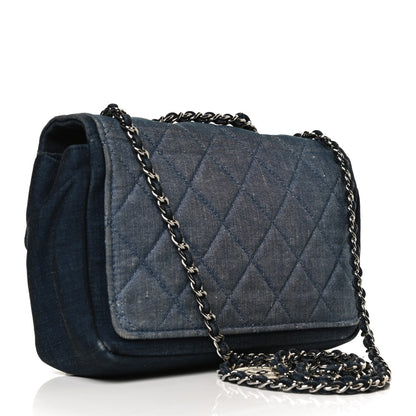 Chanel Denim Quilted Small Medallion Flap Light Blue 3 of 11