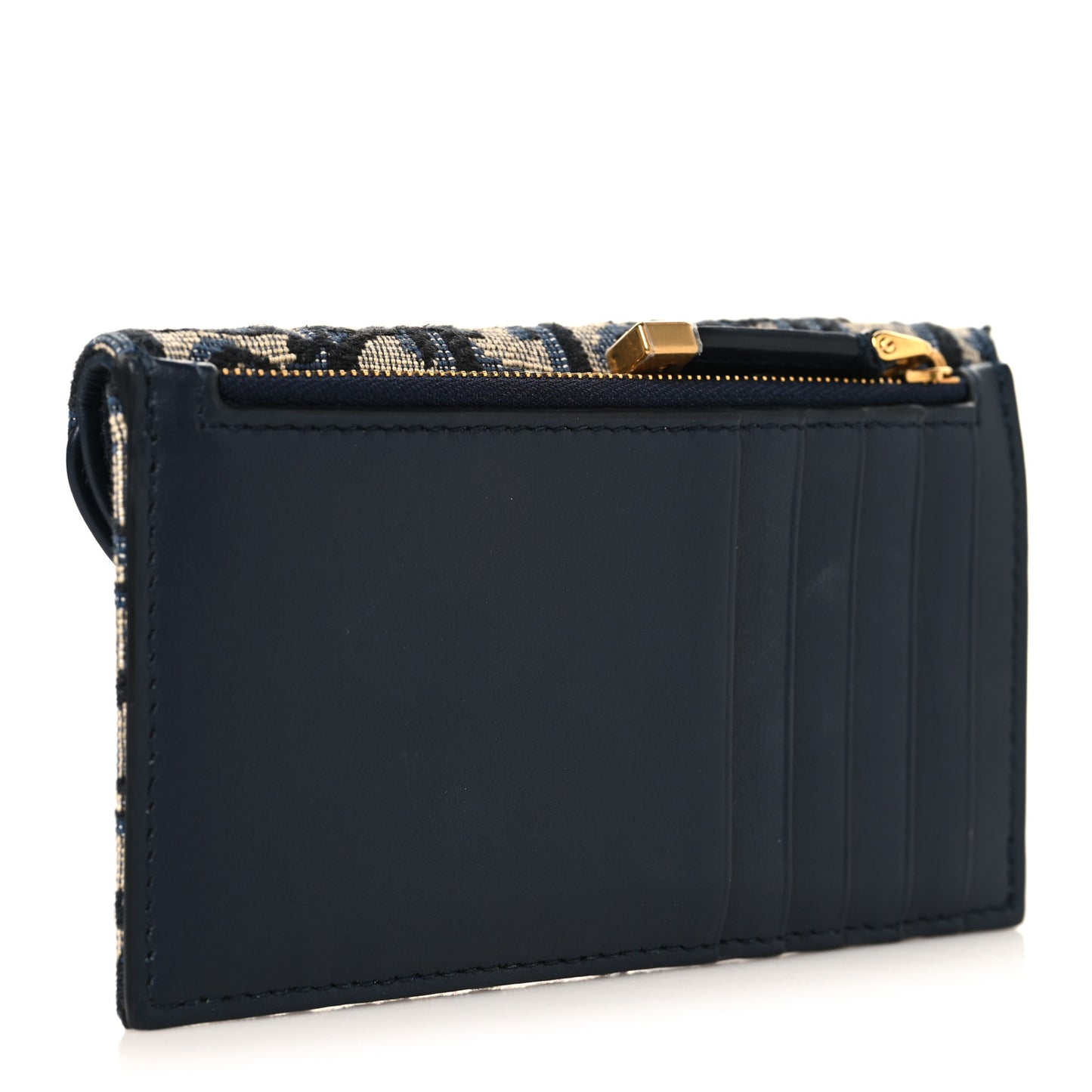 Oblique Saddle Cosmos Zipped Card Holder Blue