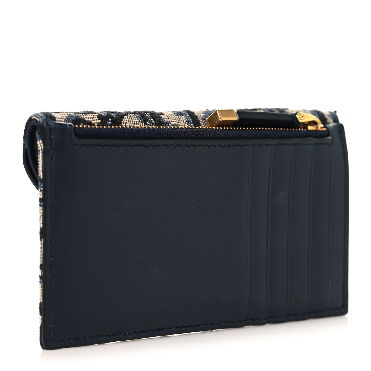 Christian Dior Oblique Saddle Cosmos Zipped Card Holder Blue 3 of 8