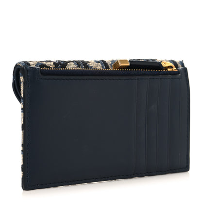 Christian Dior Oblique Saddle Cosmos Zipped Card Holder Blue 3 of 8
