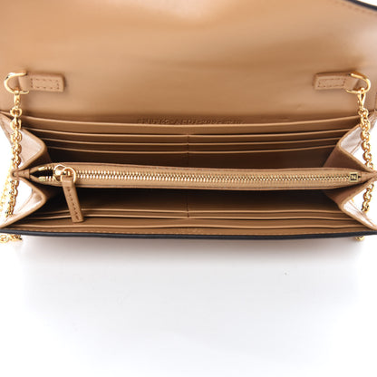 Fendi Vitello Termolagoon F is Fendi FF 1974 Embossed Continental Envelope Wallet On Chain Miele Scuro 5 of 10