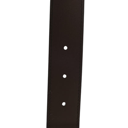 Gucci GG Supreme Monogram Matte Plutone Calfskin Double G 30mm Belt 95 38 Beige Ebony New Acero 5 of 5