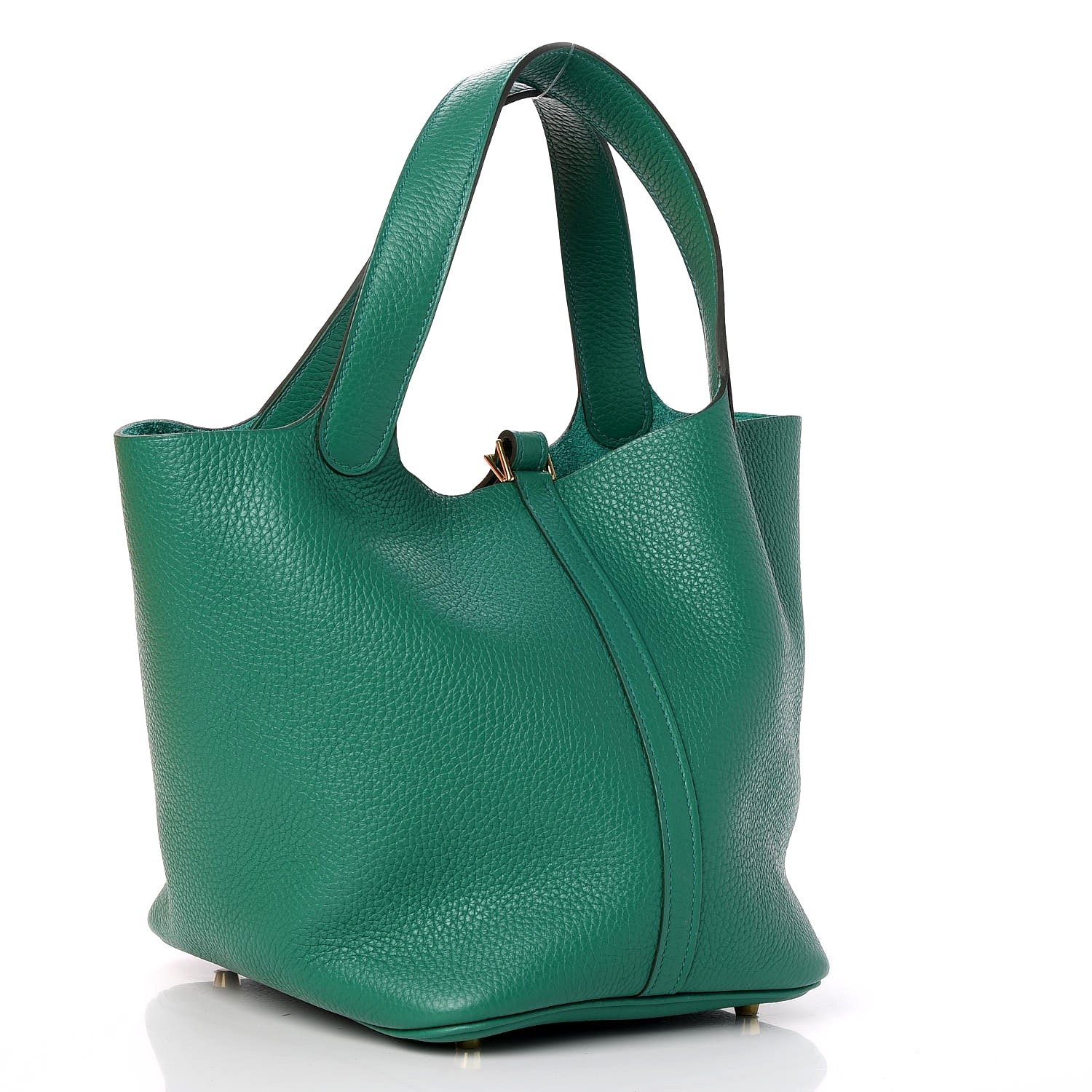 Hermes Taurillon Clemence Picotin Lock 22 MM Vert Vertigo 3 of 6