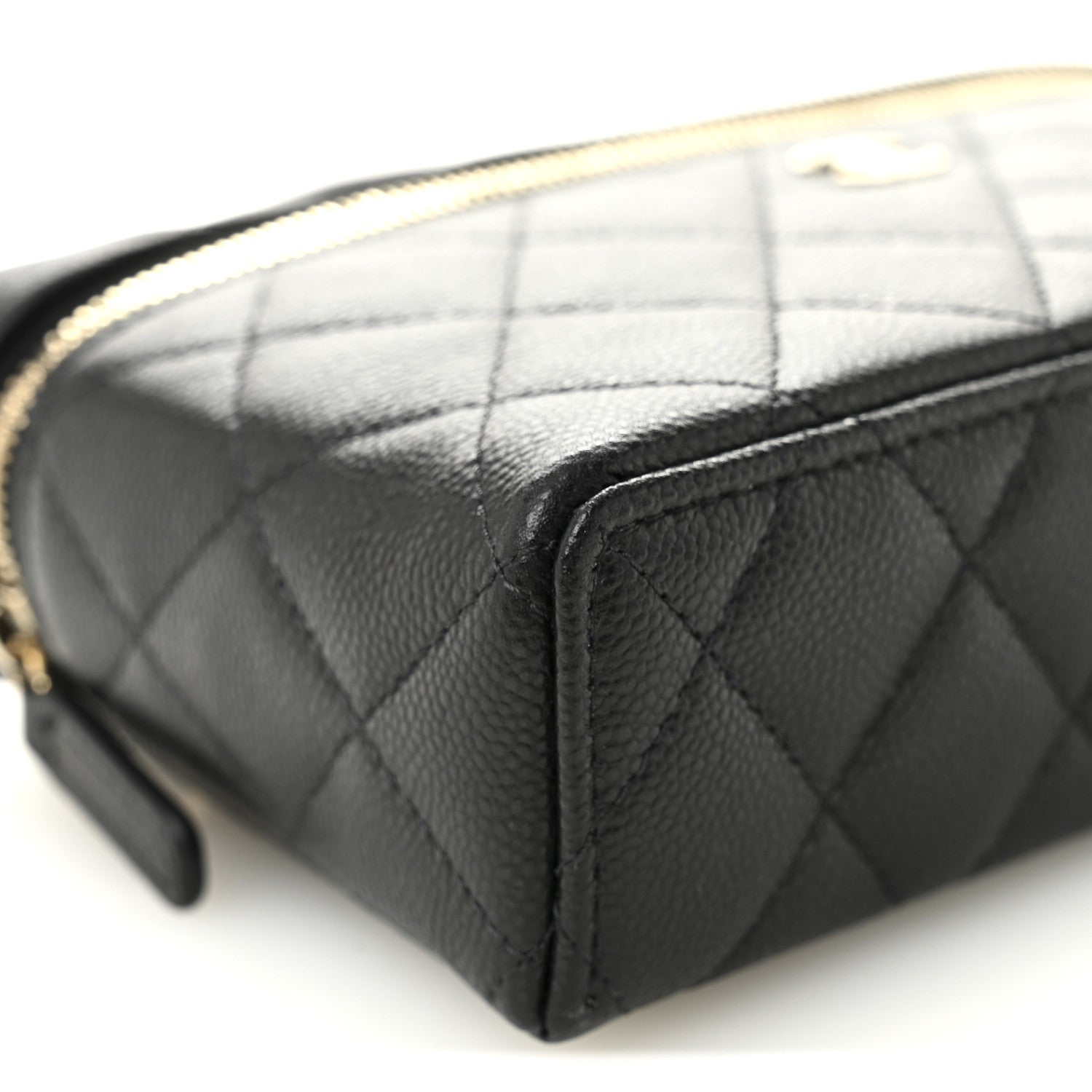 Chanel Caviar Quilted Top Handle Slim Vanity With Chain Black 9 of 11