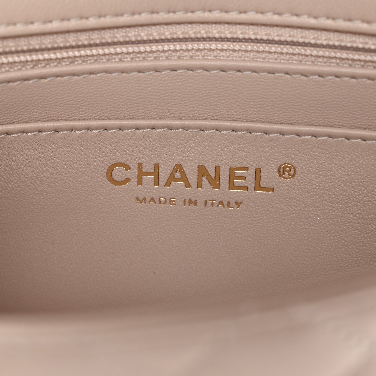 Chanel Lambskin Quilted Mini Rectangular Flap Beige 6 of 10