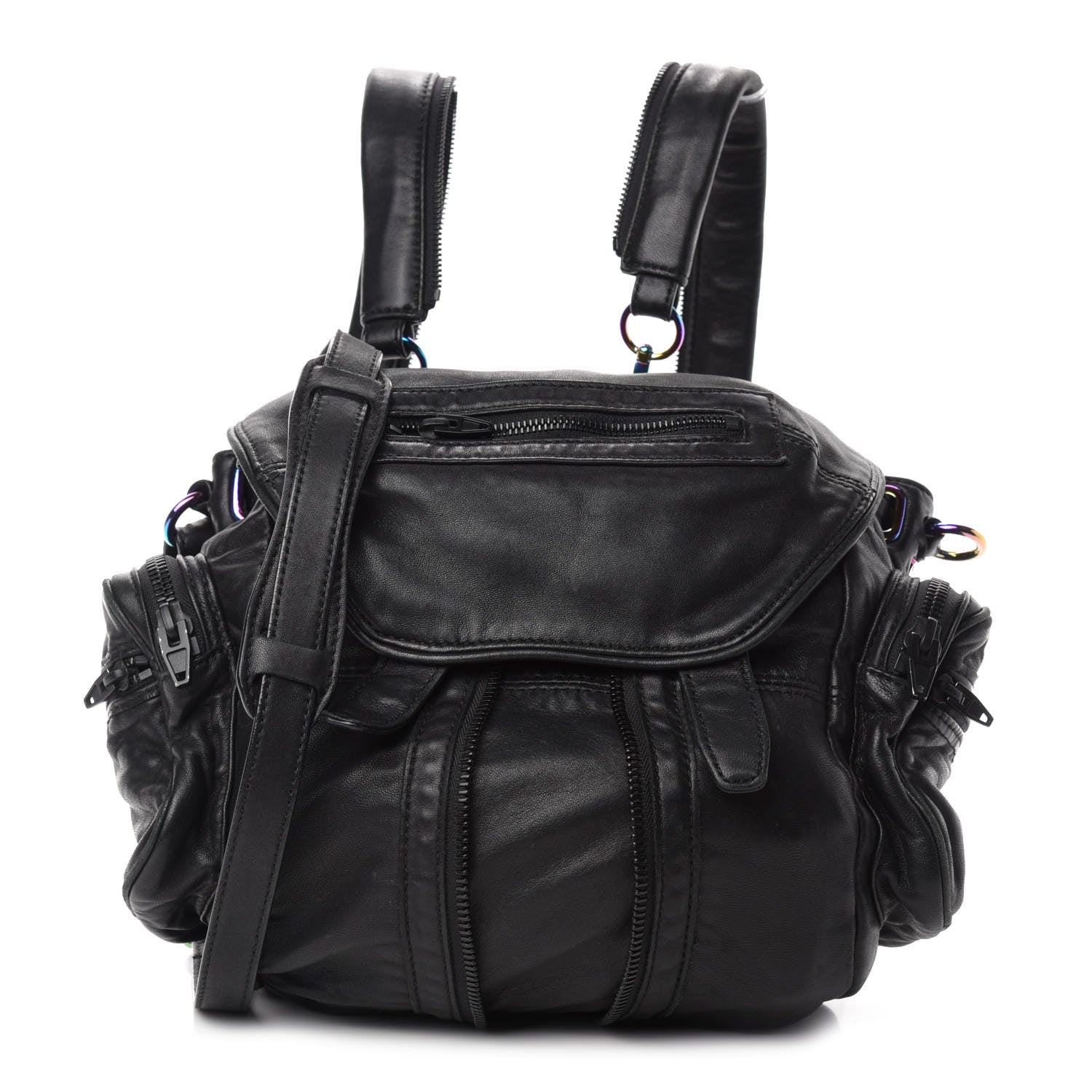 Alexander Wang Lambskin Mini Marti Backpack Washed Black Rhodium Hardware 1 of 9
