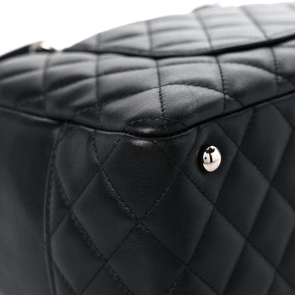 Chanel Calfskin Quilted Large Cambon Bowler Black White 10 of 12