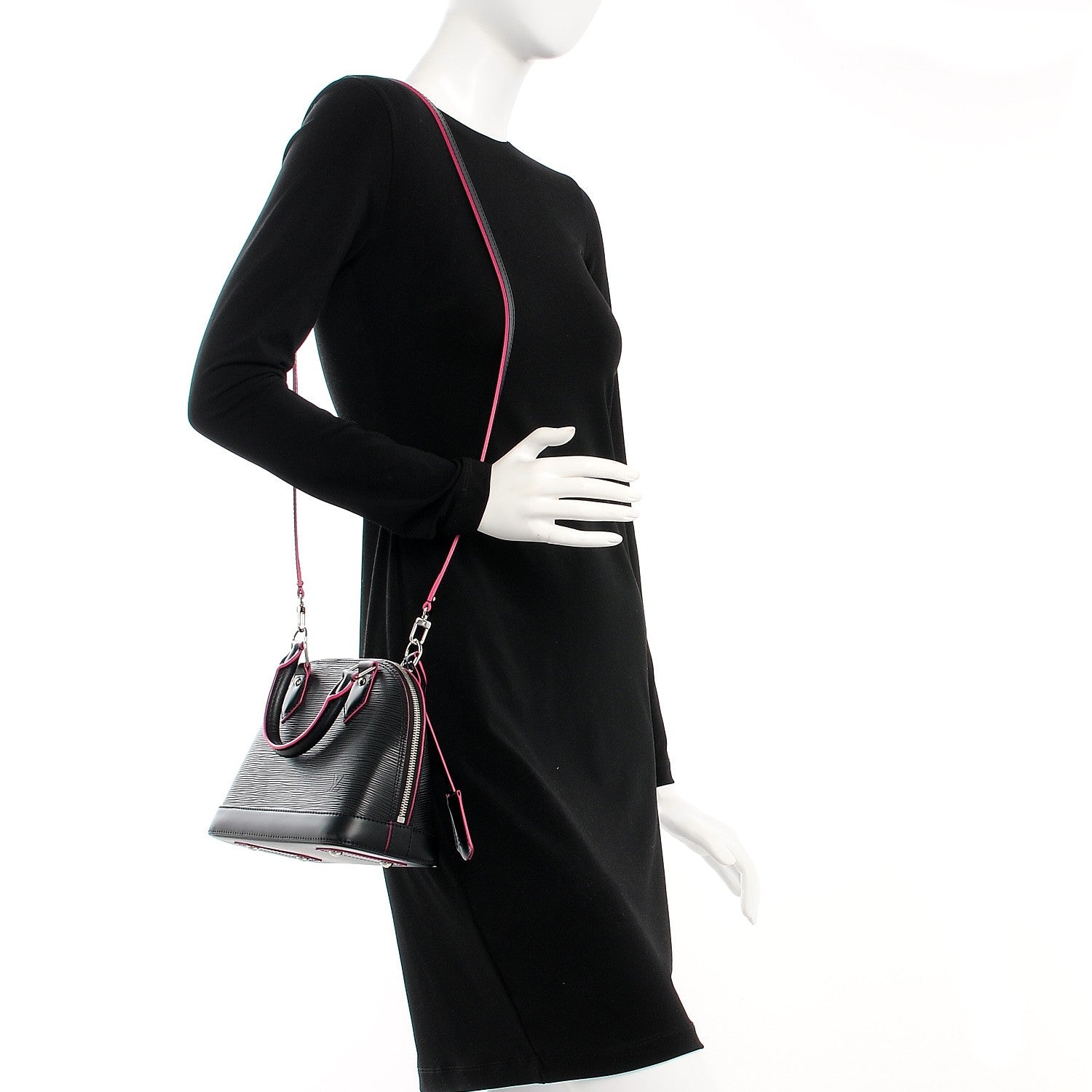 Louis Vuitton Epi Alma BB Black Hot Pink 2 of 8