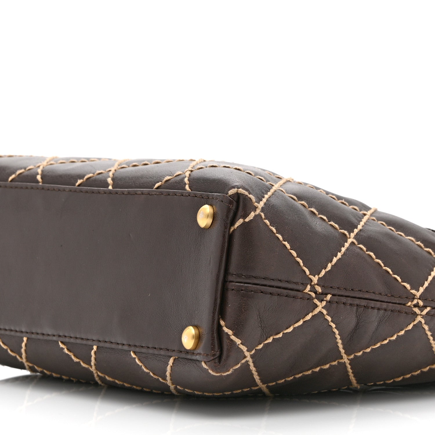 Chanel Calfskin Wild Stitch Tote Brown 10 of 10