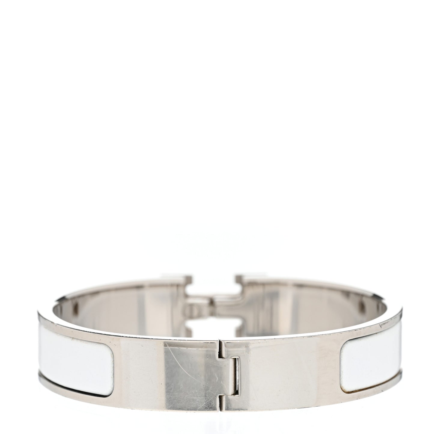 Enamel Narrow Clic Clac H Bracelet PM White