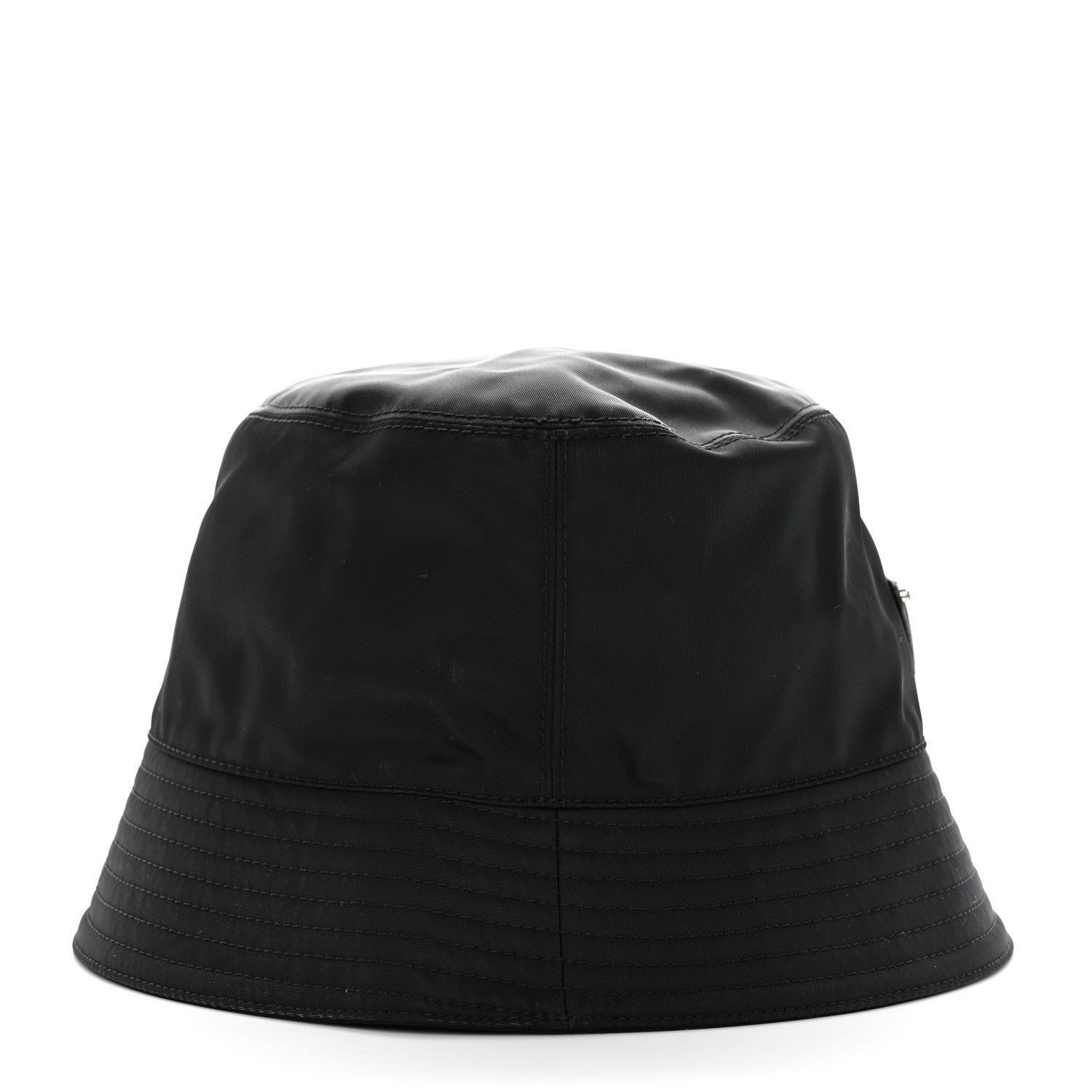 Prada Re-Nylon Metal Triangle Logo Womens Bucket Hat M Black 3 of 10