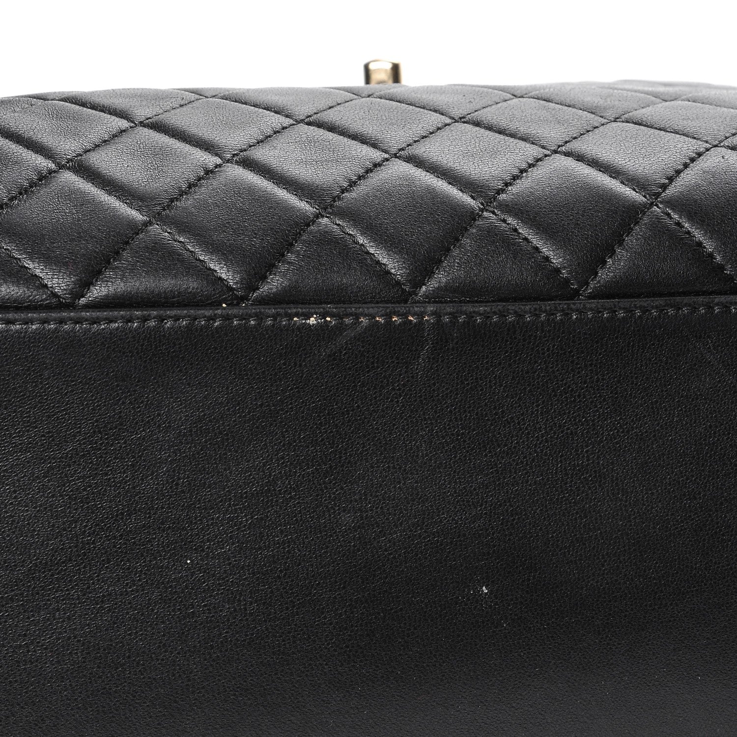 Chanel Lambskin Quilted Large Drawstring Bag Black 5 of 9