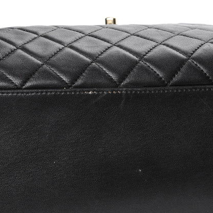 Chanel Lambskin Quilted Large Drawstring Bag Black 5 of 9