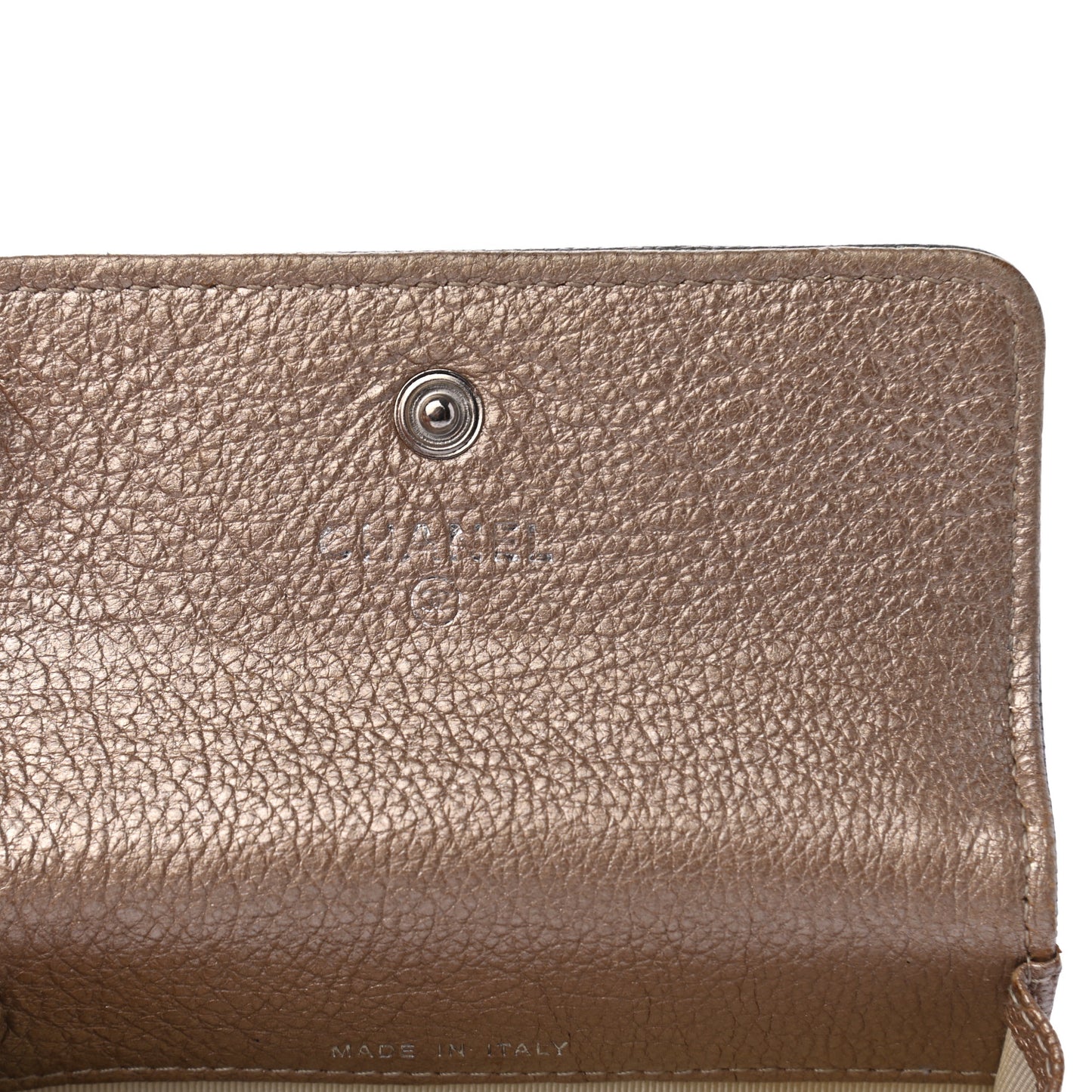 Metallic Calfskin Diamond Stitched Key Holder Case Gold Silver