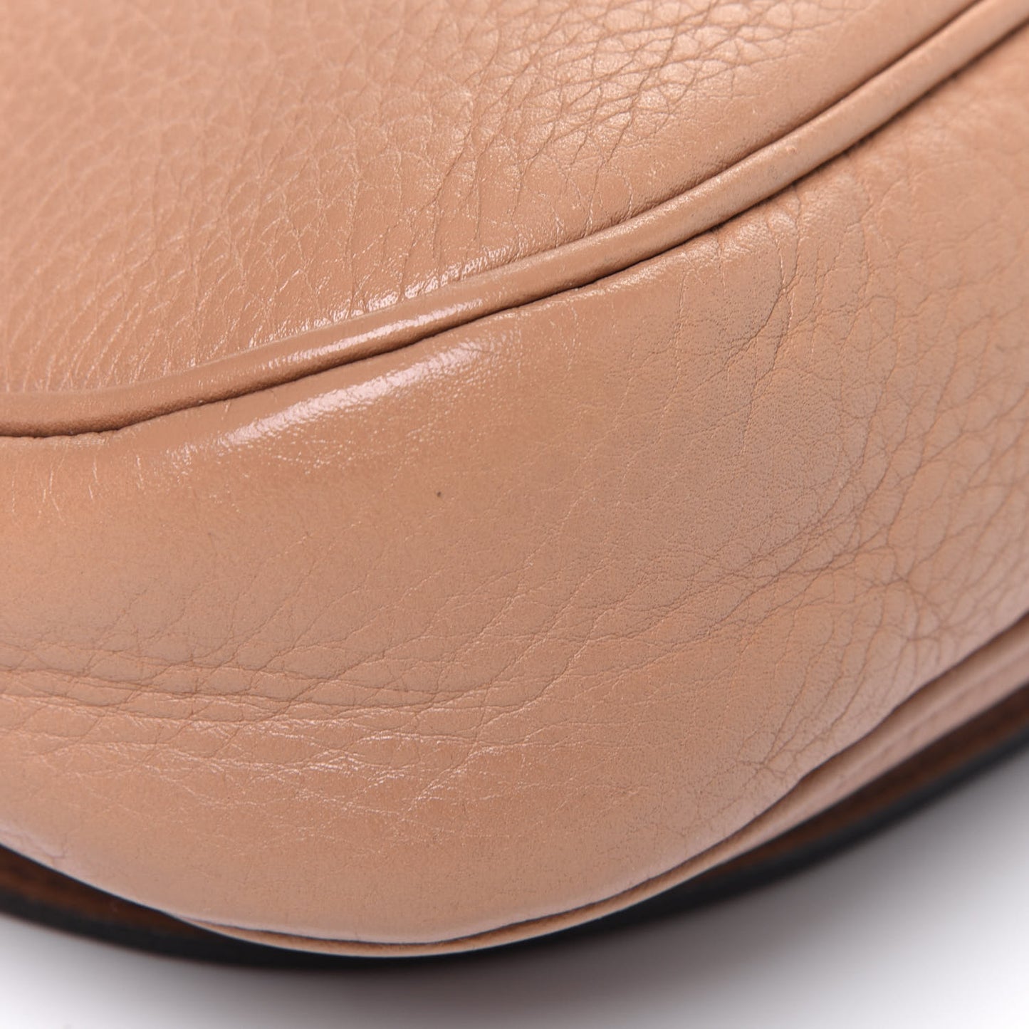Pebbled Calfskin Medium Soho Flap Crossbody Camelia