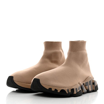 Balenciaga Neoprene Knit Womens Speed Graffiti Sneakers 36 Beige 3 of 9