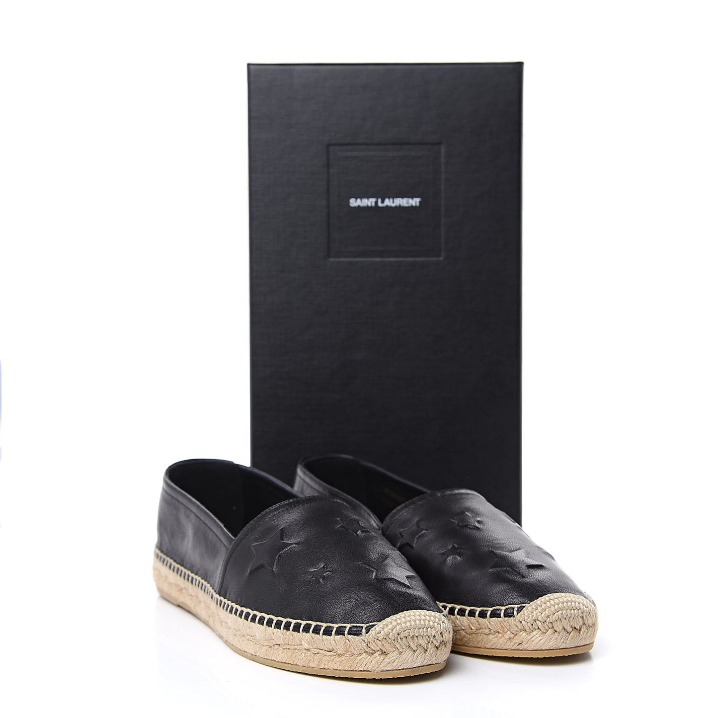 Nappa Embossed Stars Espadrilles 39 Black