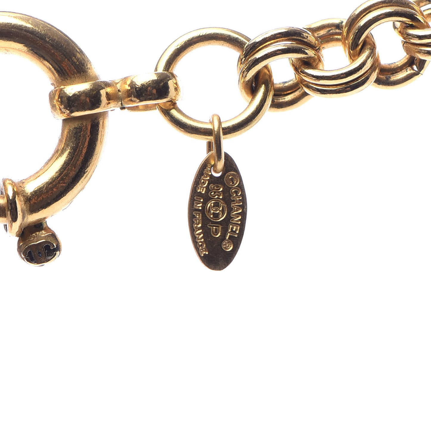 CC Mirror Long Necklace Gold