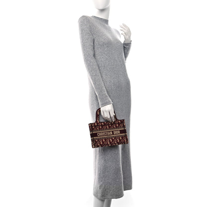 Christian Dior Oblique Mini Book Tote Burgundy Multicolor 2 of 13