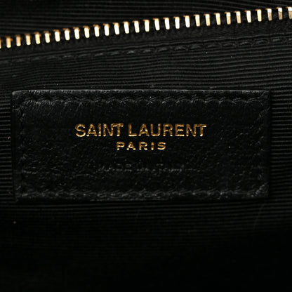 Saint Laurent Grain De Poudre Textured Mixed Matelasse Large Triquilt Monogram Satchel Black 6 of 12