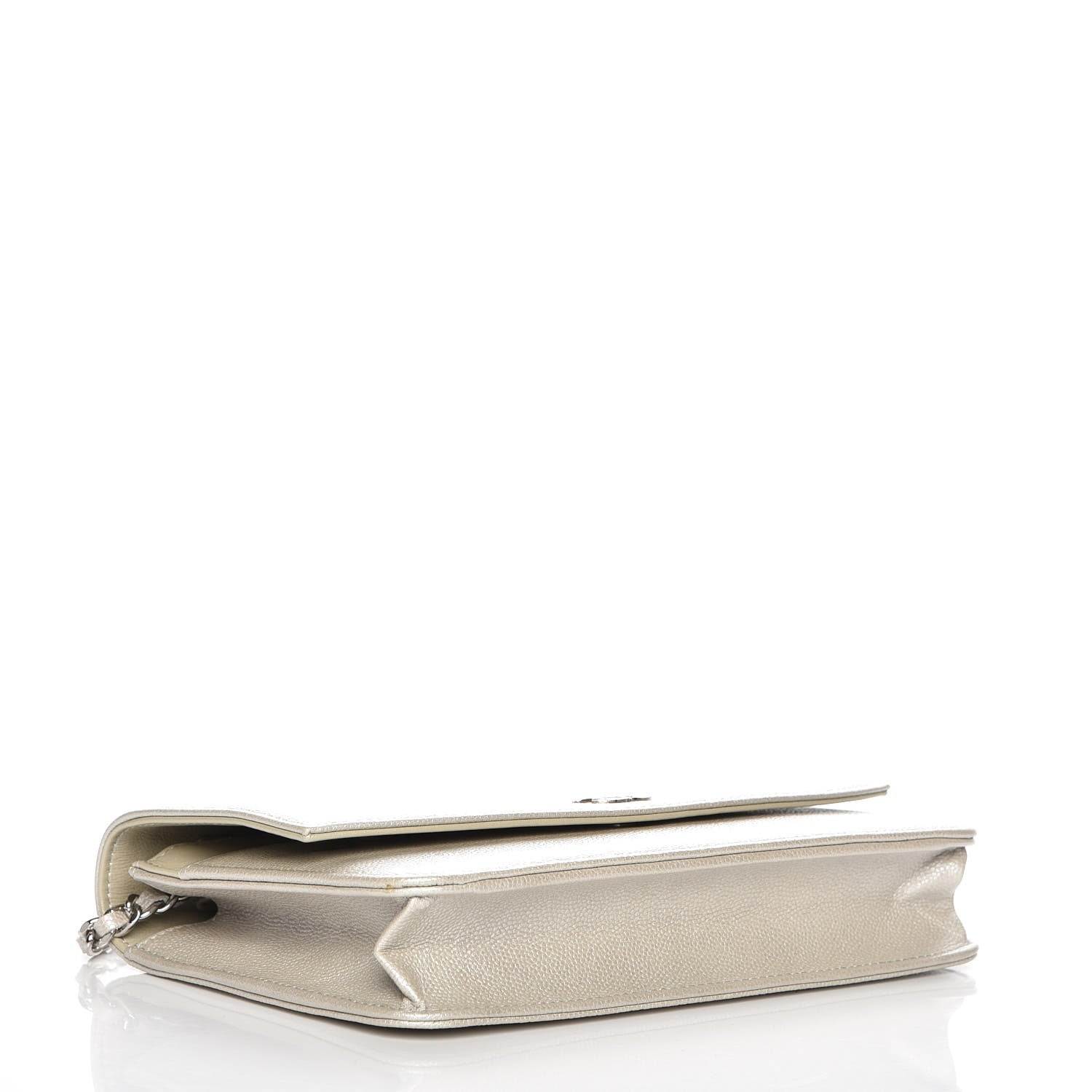 Chanel Caviar Sevruga Wallet On Chain WOC White 4 of 8