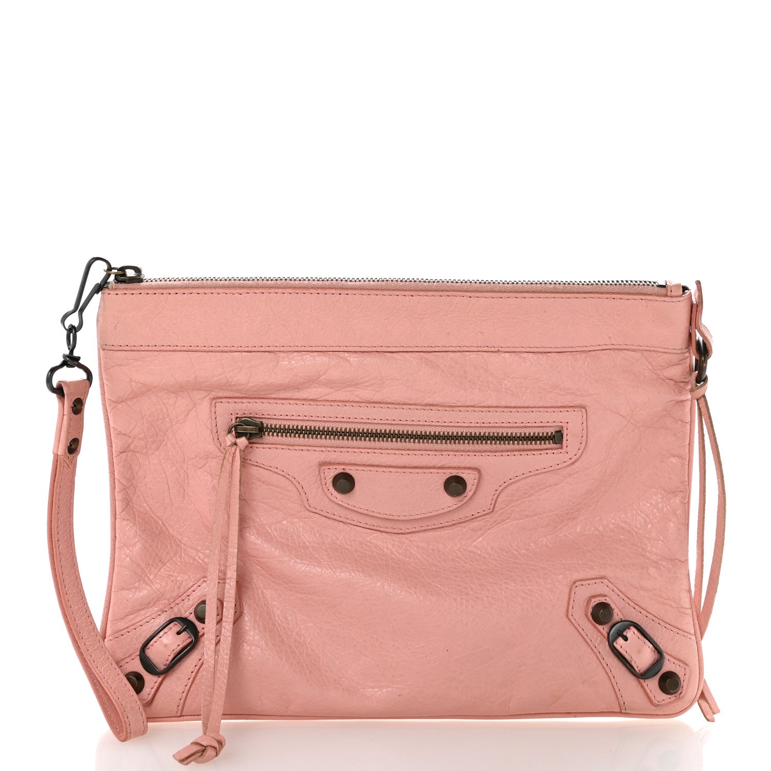 Balenciaga Agneau Classic Hardware Flat Handle Clutch Rose Peche 1 of 15