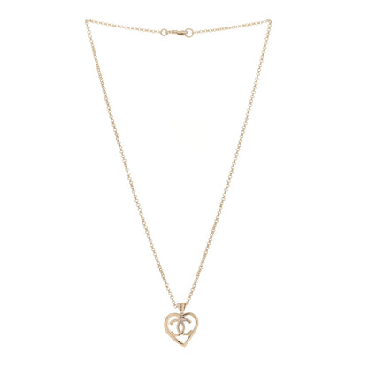 Chanel CC Heart Chain Pendant Necklace Gold 3 of 6