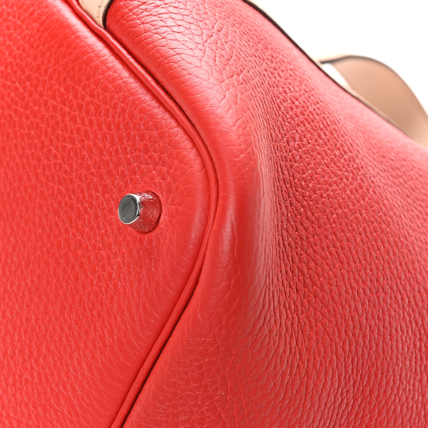Hermes Taurillon Clemence Swift Eclat Picotin Lock 22 MM Gold Rouge Tomate Rose Eglantine 12 of 12
