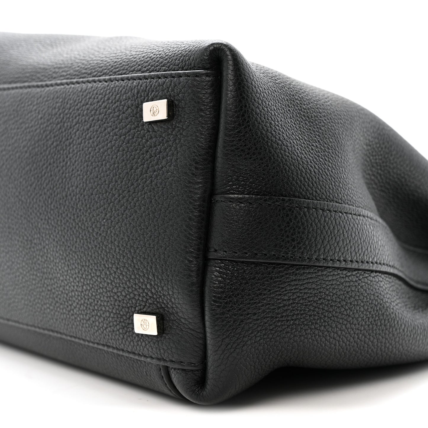 Grained Calfskin Top Handle 14 Bag Black