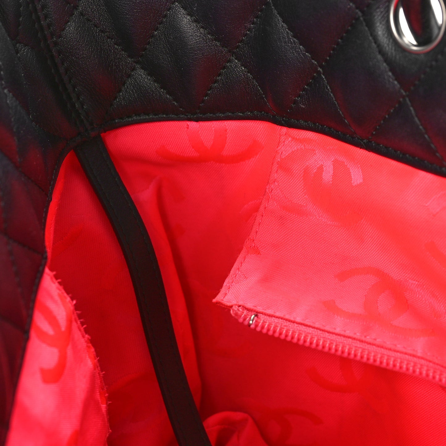 Calfskin Quilted Large Cambon Tote Black