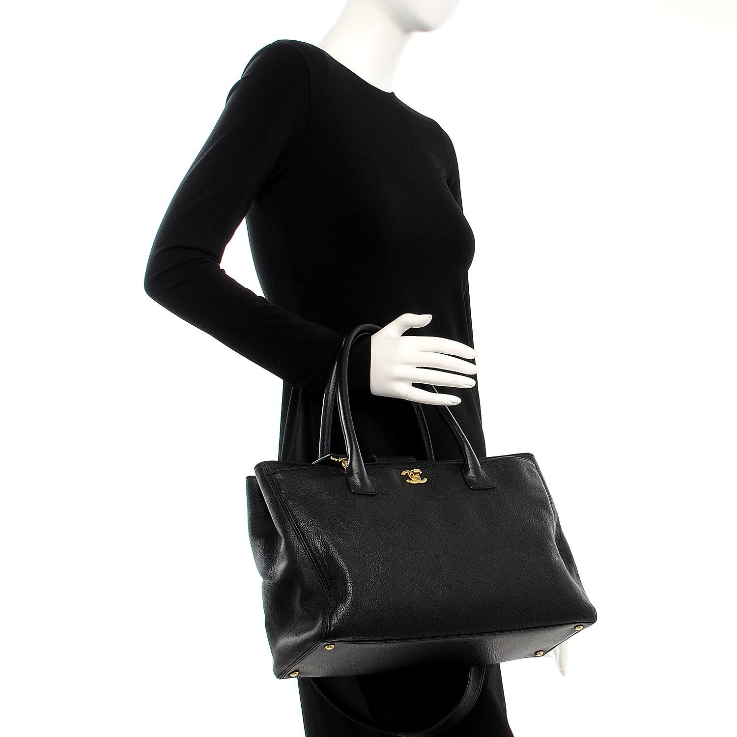 Chanel Calfskin Cerf Shopper Tote Black 2 of 13