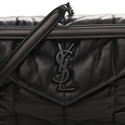 Saint Laurent Lambskin Quilted Small Loulou Puffer Monogram Chain Satchel Black 9 of 12