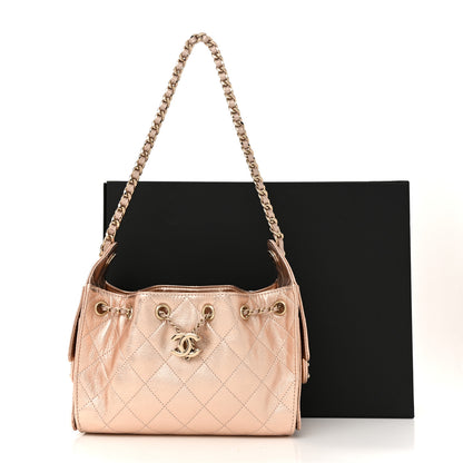 Chanel Metallic Caviar Quilted Mini Chanel 25 Handbag Copper 11 of 11