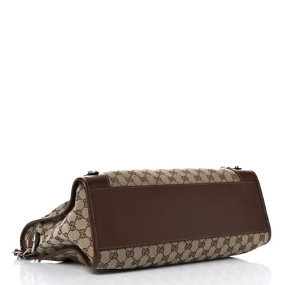 Balenciaga X GUCCI GG Monogram Azalea Calfskin Neo Classic Silver Hardware Medium City Beige Ebony Brown Sugar 4 of 10