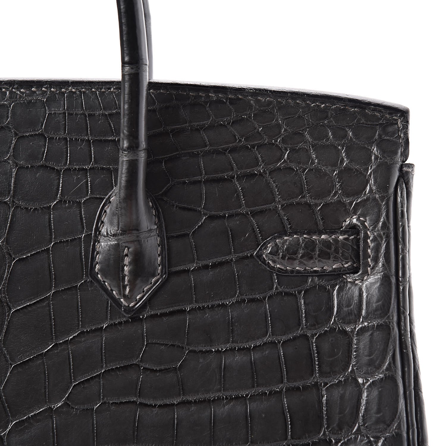 Hermes Matte Niloticus Crocodile Birkin 25 Graphite 14 of 33