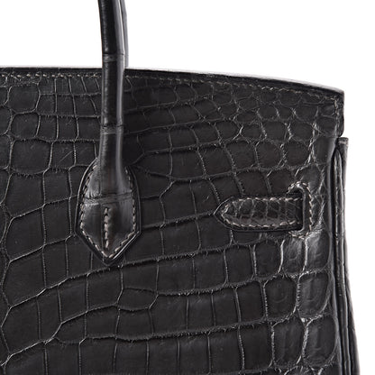 Hermes Matte Niloticus Crocodile Birkin 25 Graphite 14 of 33