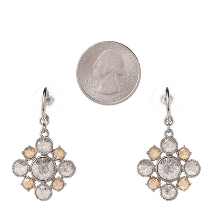 Chanel Crystal CC Dangle Earrings Silver 2 of 5