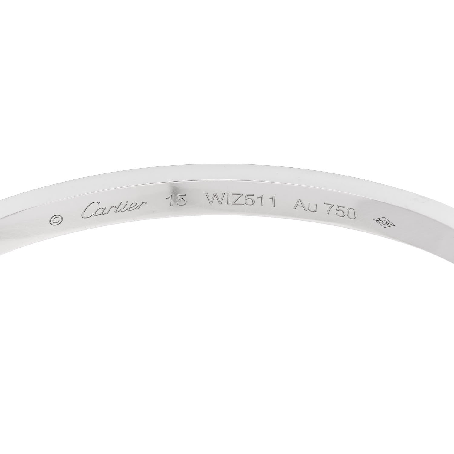 Cartier 18K White Gold 6 Diamond Small LOVE Bracelet 15 7 of 8