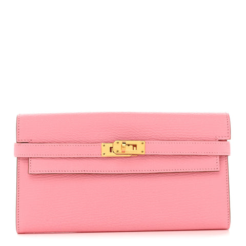Chevre Mysore Kelly Longue Wallet Rose Confetti