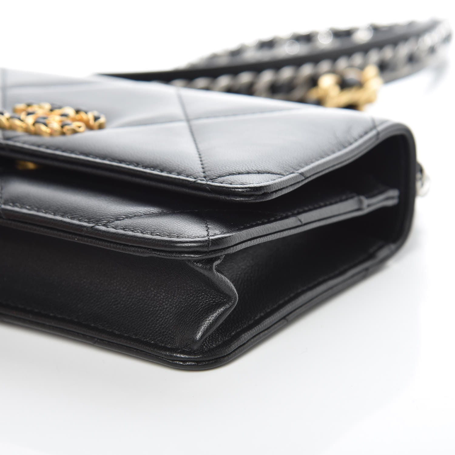 Chanel Goatskin Quilted 19 Wallet On Chain WOC Black 9 of 10