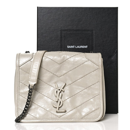Saint Laurent Crinkled Calfskin Matelasse Monogram Niki Chain Wallet Crema Soft 15 of 15