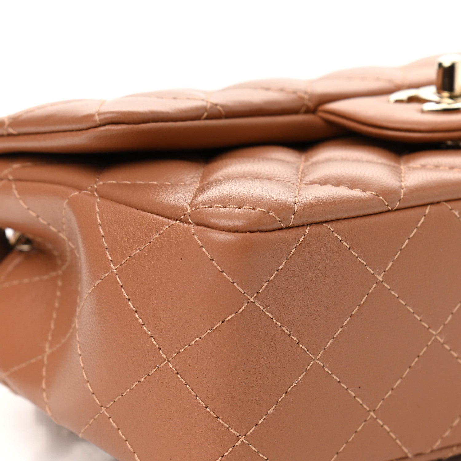 Chanel Lambskin Quilted Mini Rectangular Flap Brown 8 of 10