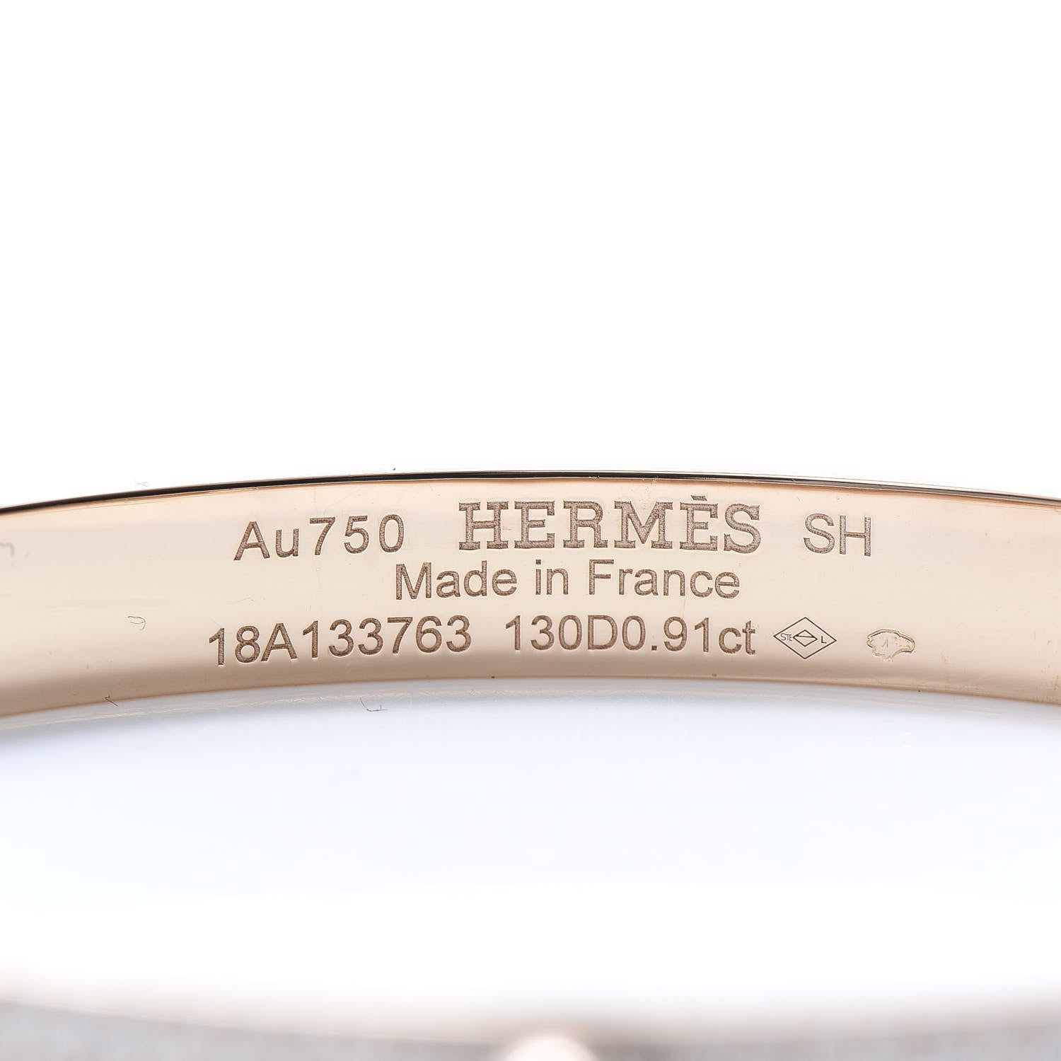 Hermes 18K Rose Gold Diamond PM Collier De Chien Pave Bracelet SH 4 of 7