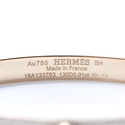 Hermes 18K Rose Gold Diamond PM Collier De Chien Pave Bracelet SH 4 of 7